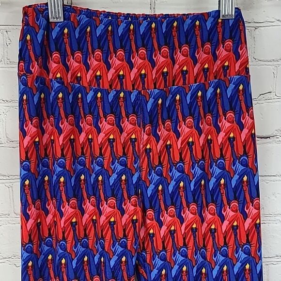 LuLaRoe Statue of Liberty One Size (2-10) Butter Soft Legging American USA New - Picture 2 of 7